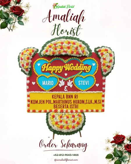 Papan Bunga Pernikahan Jabon